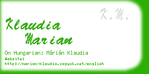 klaudia marian business card