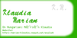 klaudia marian business card